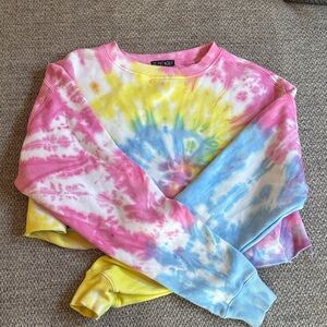 Current Mood Pink and Yellow Tie-Dye Top